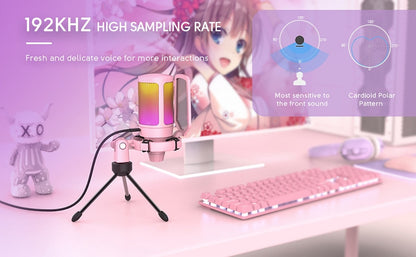 Professional Pink Streaming Microphone