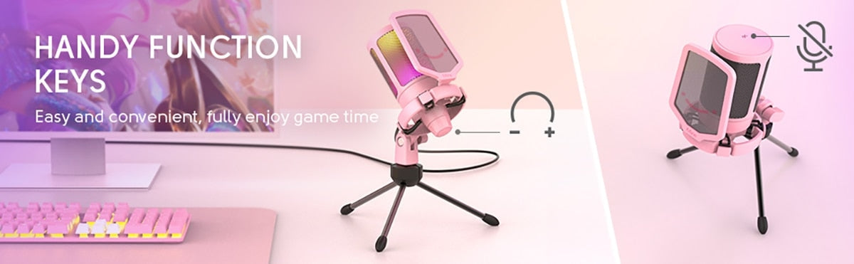 Professional Pink Streaming Microphone