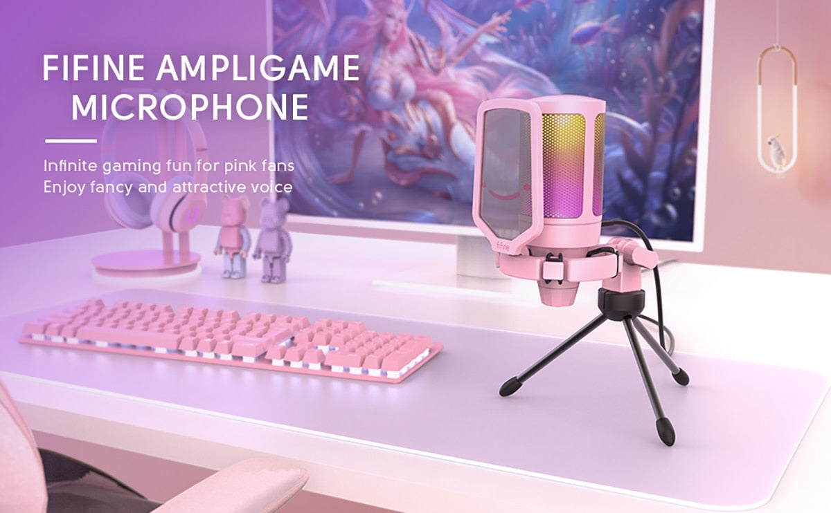 Professional Pink Streaming Microphone