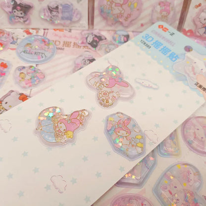 Puffy 3D Kawaii Character Sticker Sheets