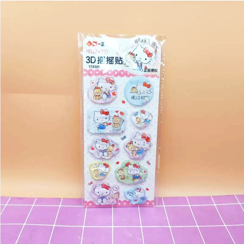 Puffy 3D Kawaii Character Sticker Sheets