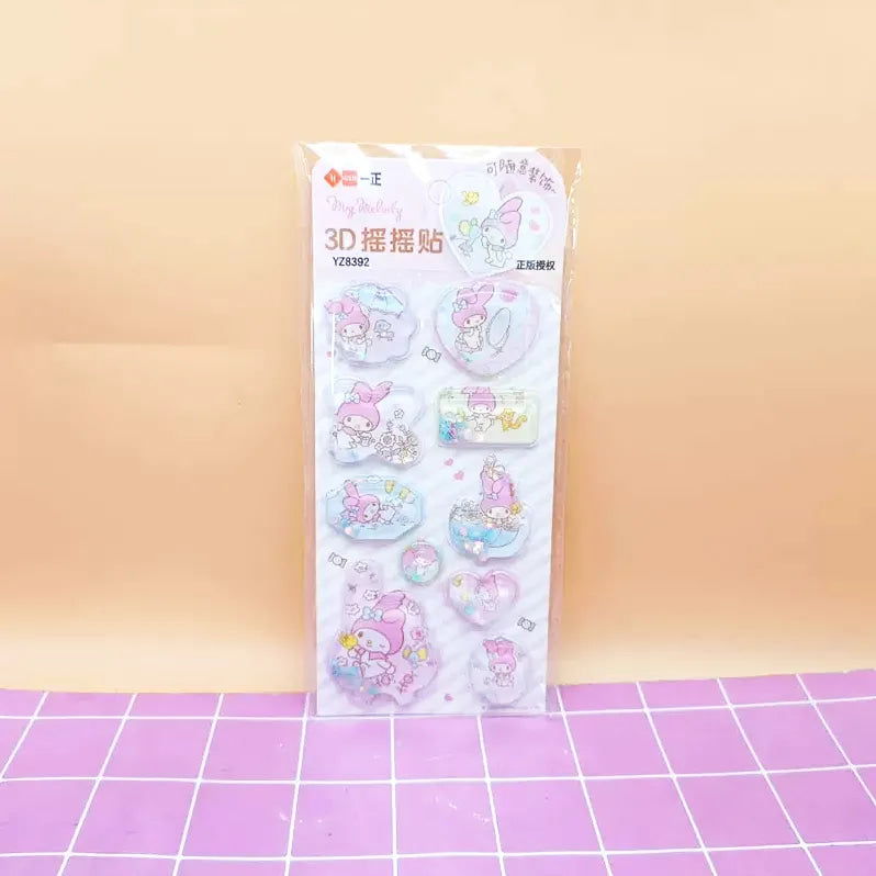 Puffy 3D Kawaii Character Sticker Sheets