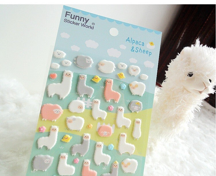 Puffy Alpaca Stickers