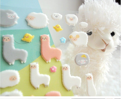 Puffy Alpaca Stickers