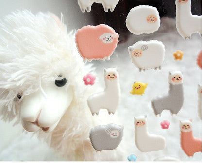 Puffy Alpaca Stickers