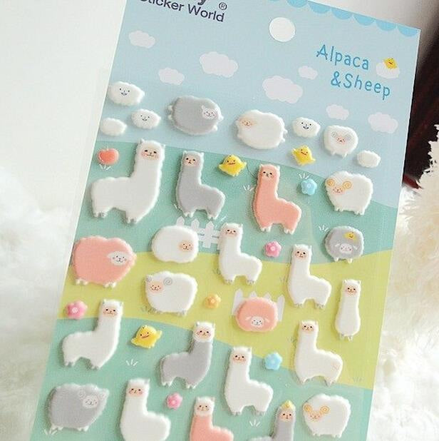 Puffy Alpaca Stickers