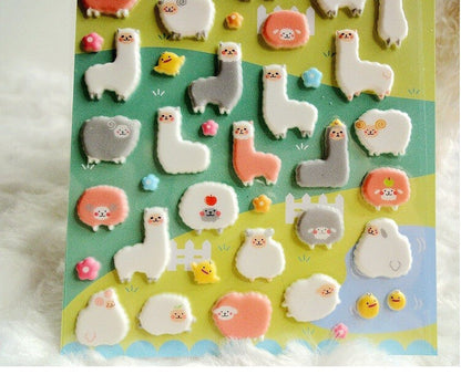 Puffy Alpaca Stickers