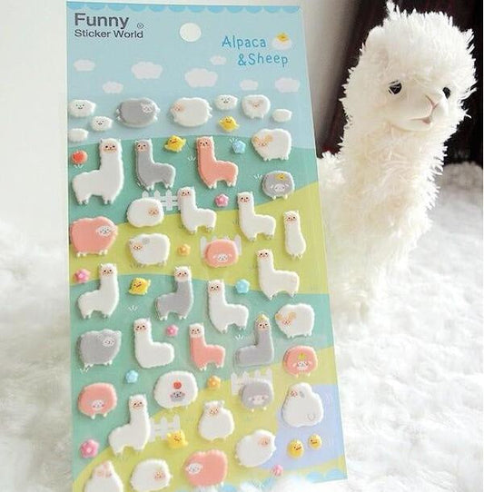 Puffy Alpaca Stickers