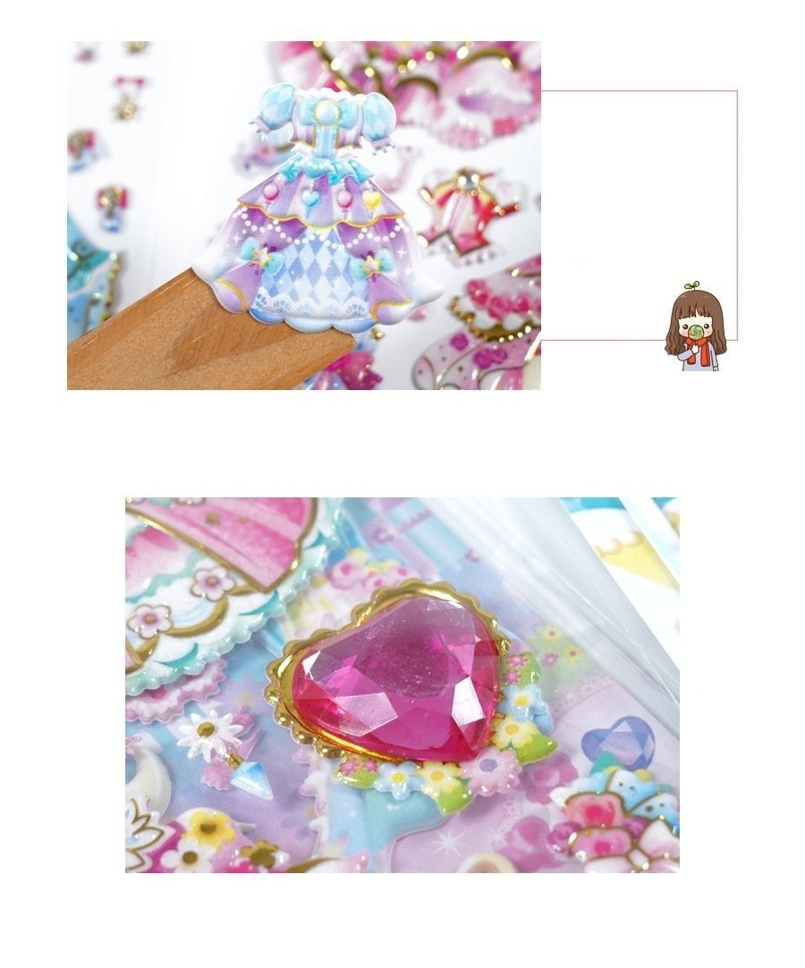 Puffy Glitter Princess Stickers