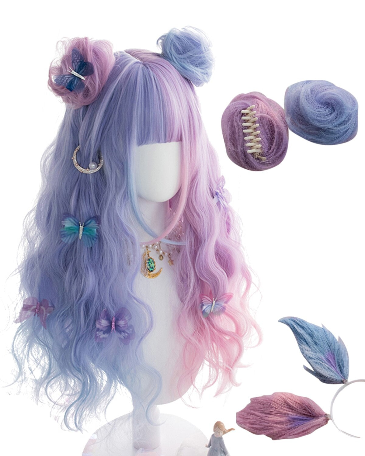 Purple Bunny Ear Lolita Wig