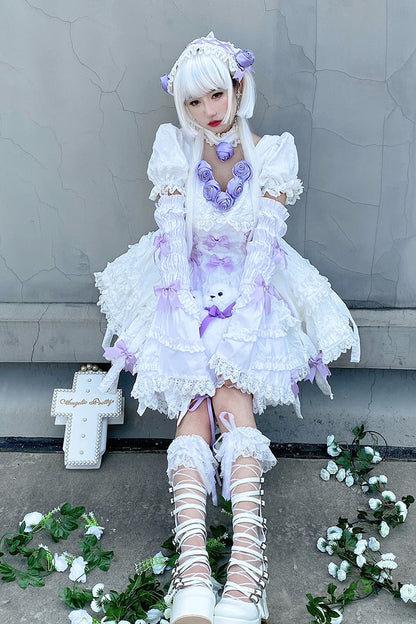 Purple Rose Ethereal Lace Dress