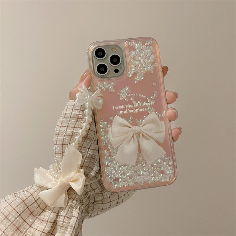 Quicksand Ribbon iPhone Case and Lanyard