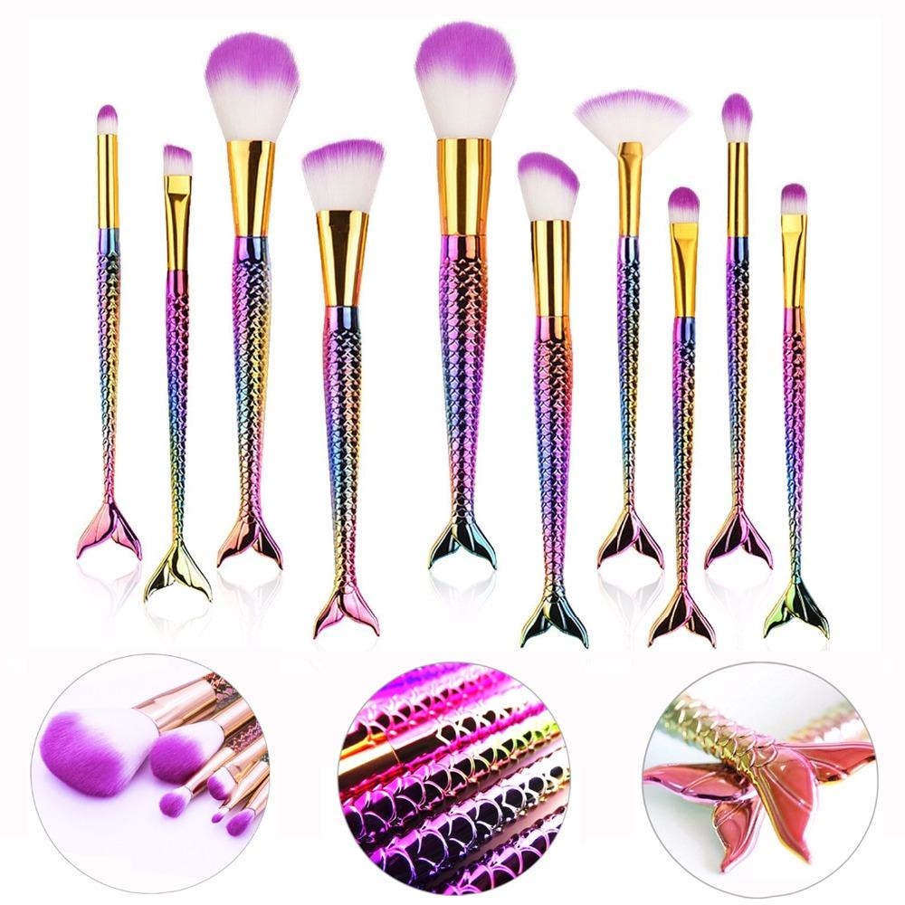 Rainbow Mermaid Makeup Brush Set