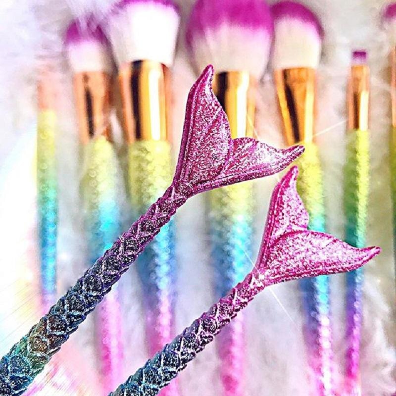 Rainbow Mermaid Makeup Brush Set