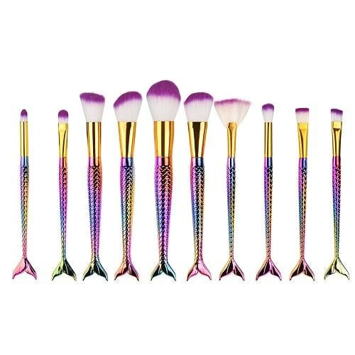 Rainbow Mermaid Makeup Brush Set