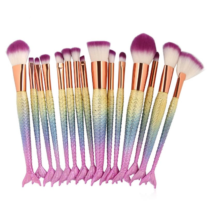 Rainbow Mermaid Makeup Brush Set