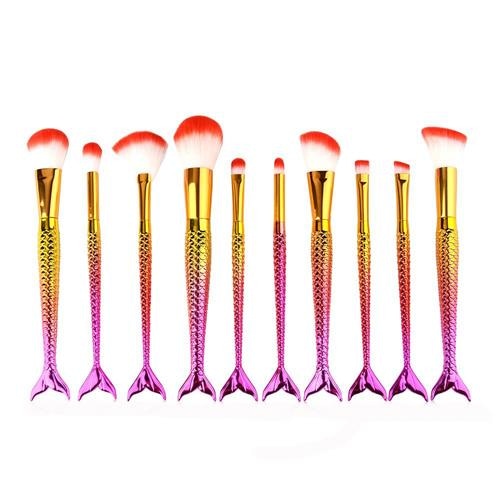 Rainbow Mermaid Makeup Brush Set