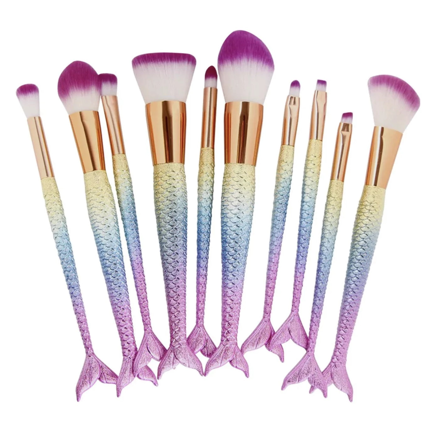 Rainbow Mermaid Makeup Brush Set