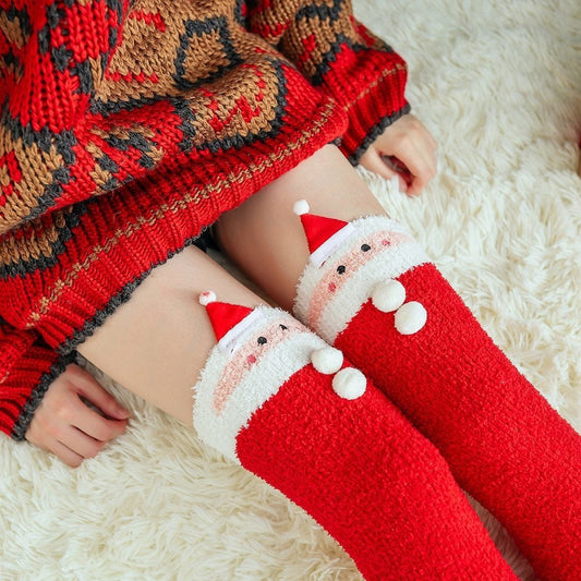 Red Santa Thigh Highs