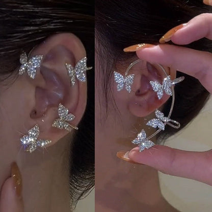 Rhinestone Butterfly Ear Cuffs