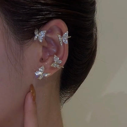 Rhinestone Butterfly Ear Cuffs