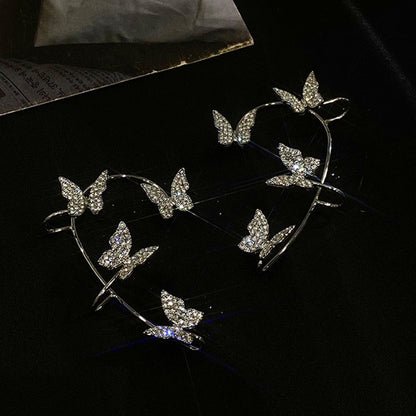 Rhinestone Butterfly Ear Cuffs