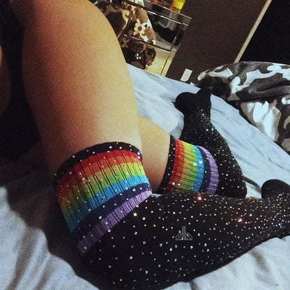 Glitter Rainbow Thigh Highs