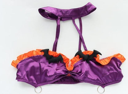 Ruffled Bat Halloween Monokini Set