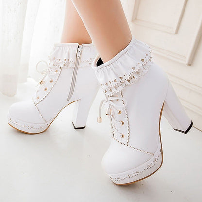 Ruffled Lace Booties