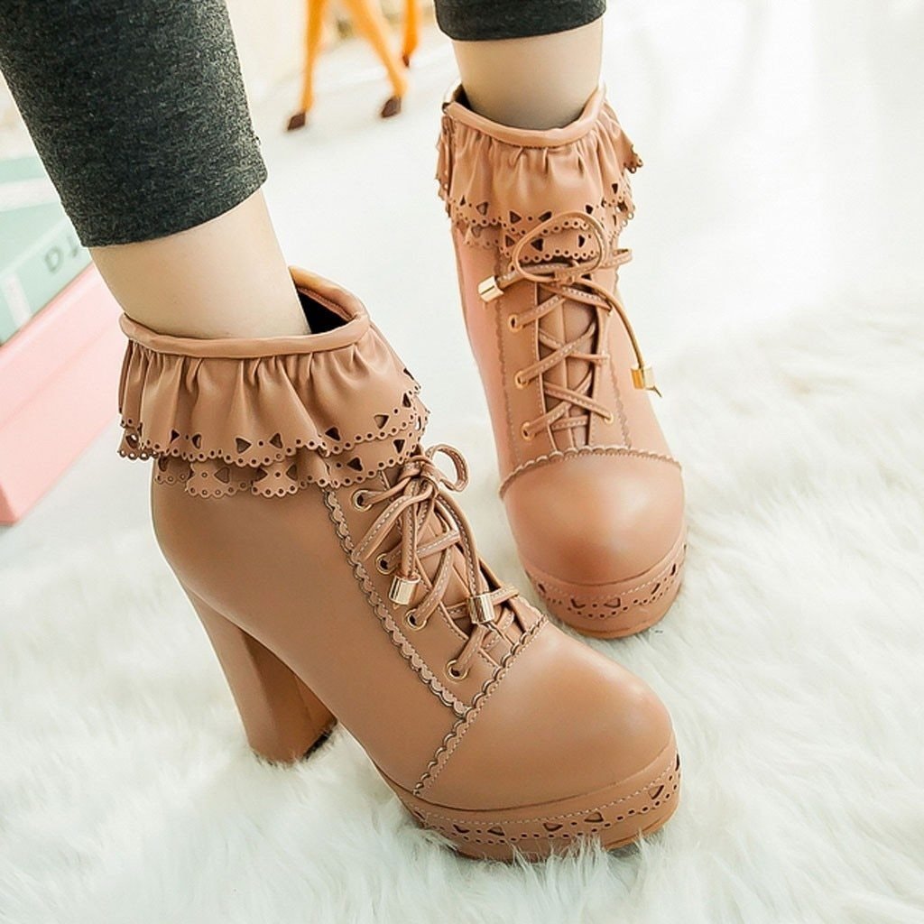 Ruffled Lace Booties