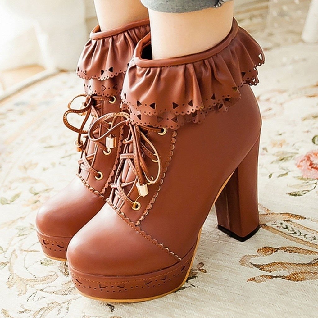 Ruffled Lace Booties