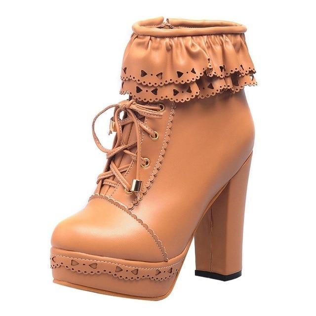 Ruffled Lace Booties