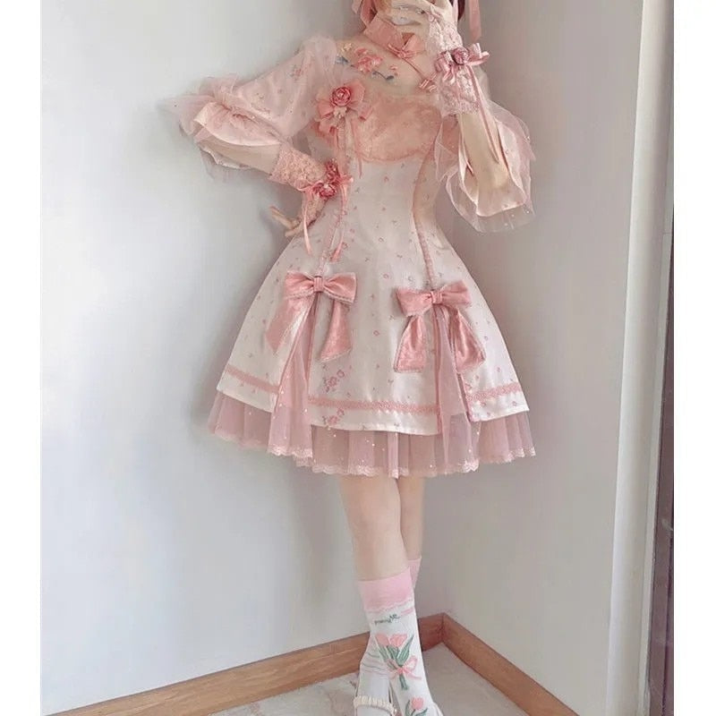 Sakura Cheongsam Kimono Dress