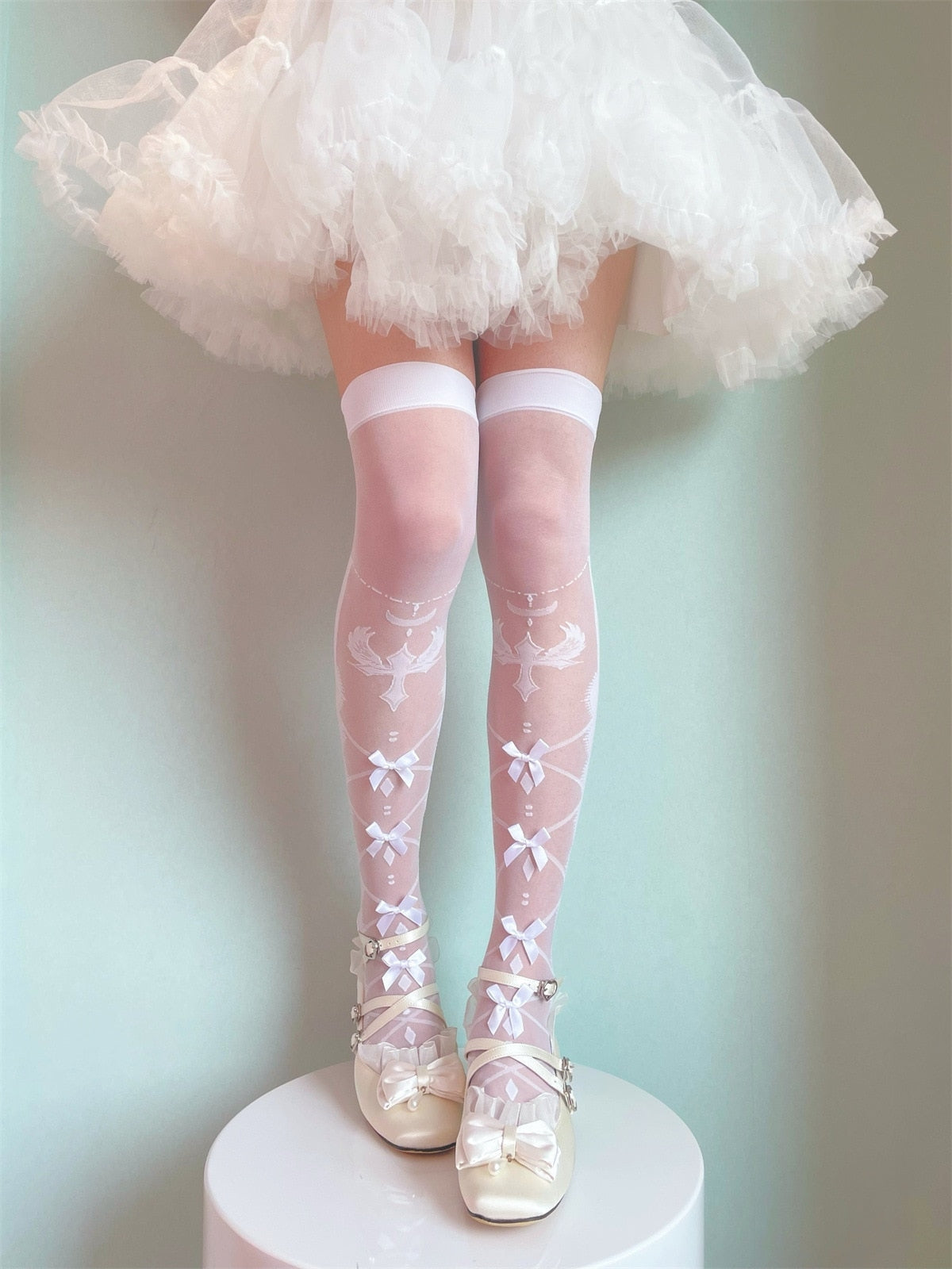 Sheer Lolita Nylon Thigh Highs