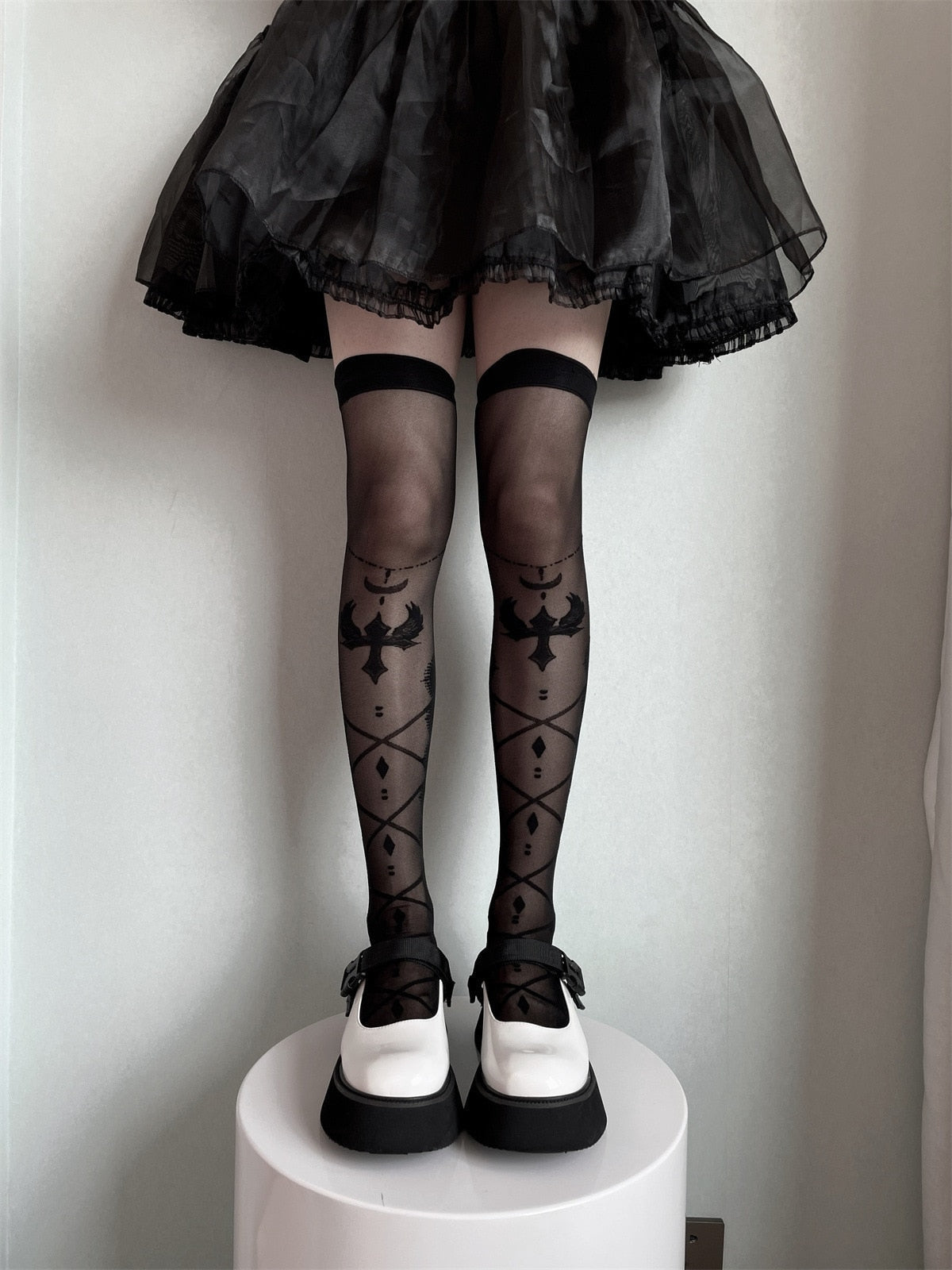 Sheer Lolita Nylon Thigh Highs