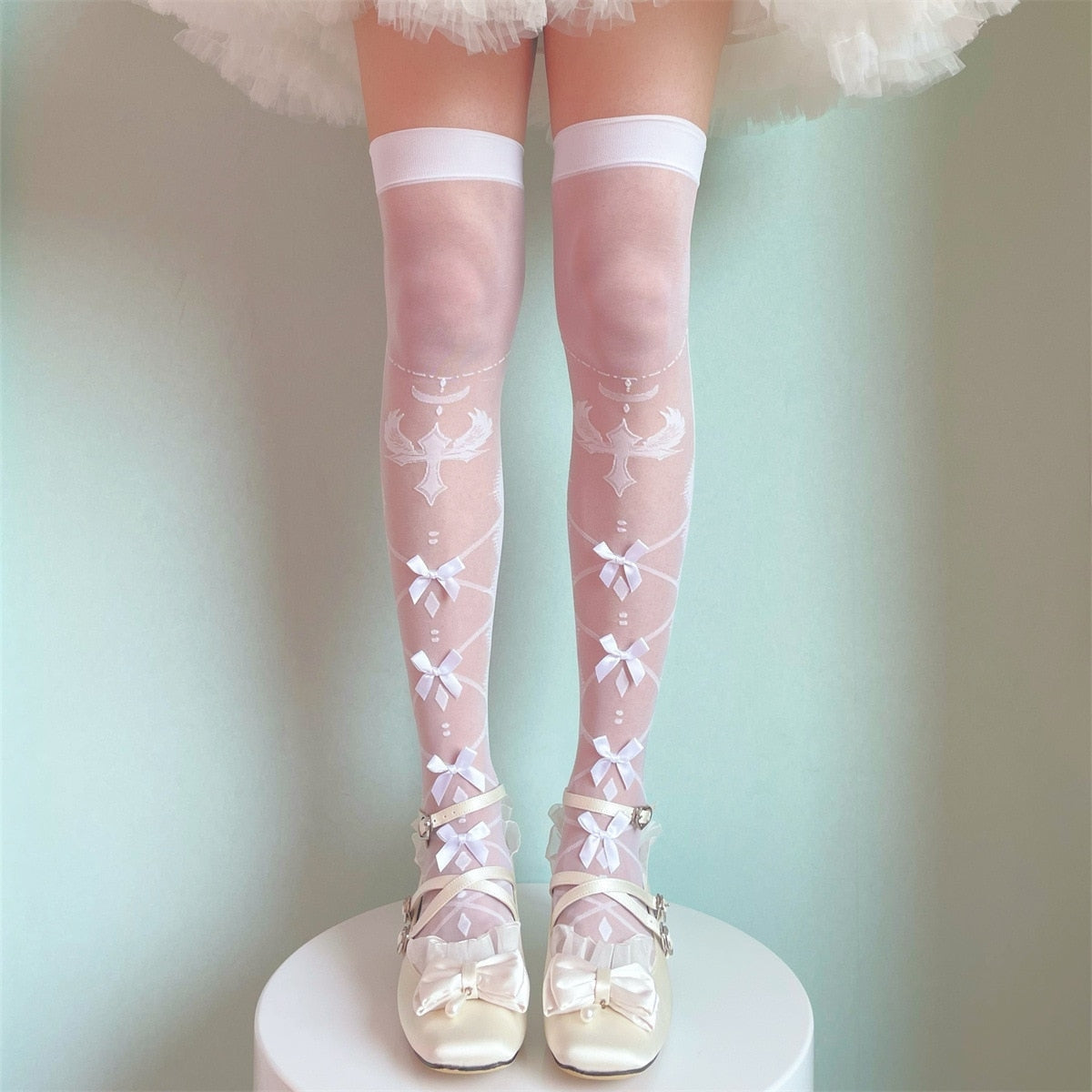 Sheer Lolita Nylon Thigh Highs