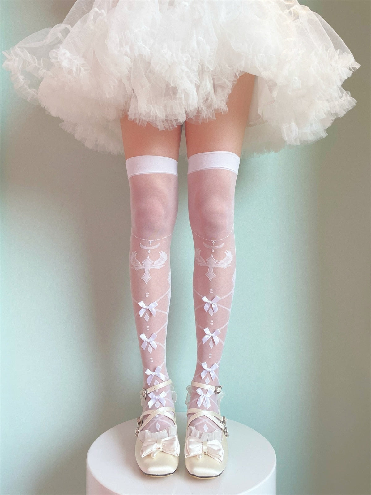 Sheer Lolita Nylon Thigh Highs