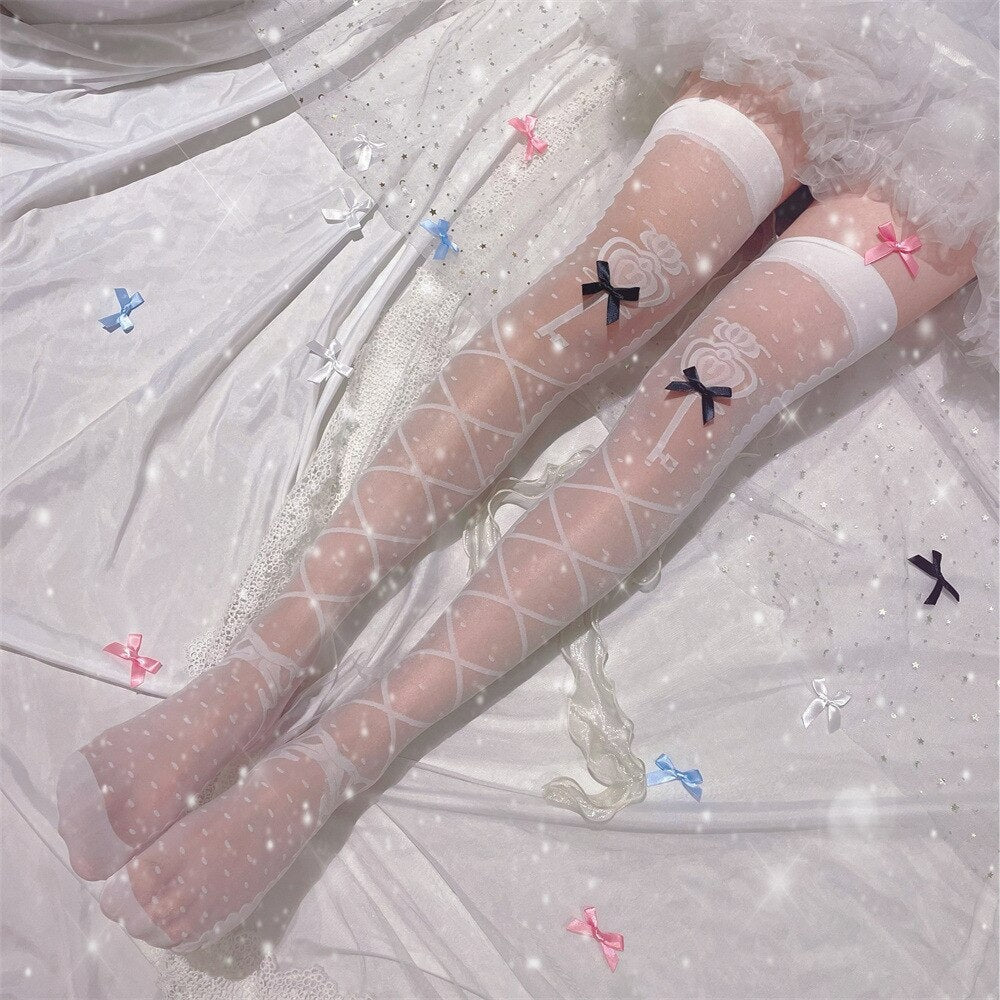 Sheer Lolita Nylon Thigh Highs