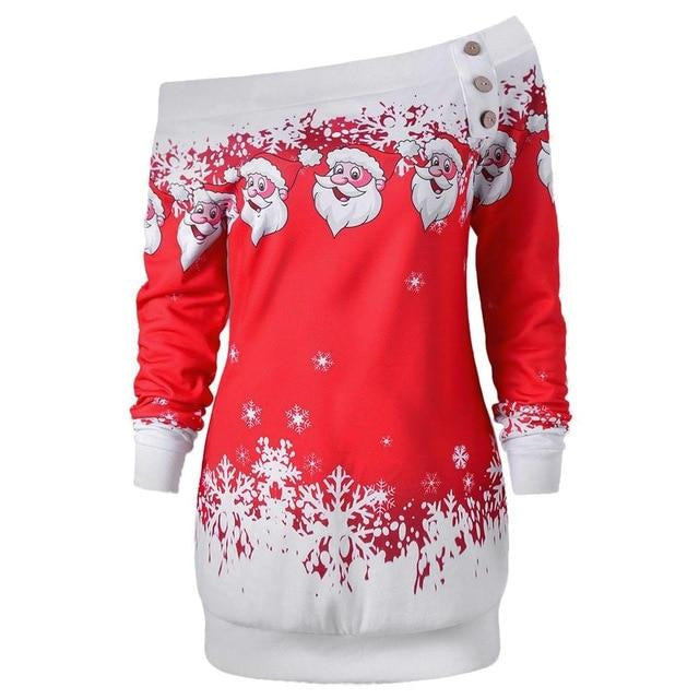 Off The Shoulder Santa Sweater