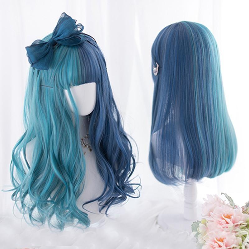 Split Blue Lolita Wig