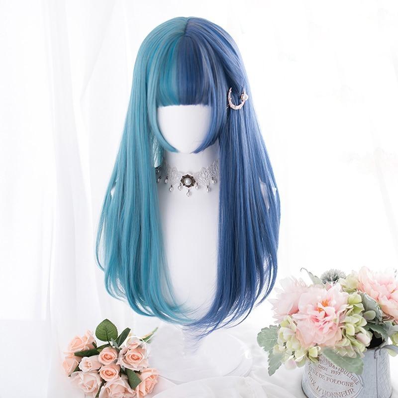 Split Blue Lolita Wig