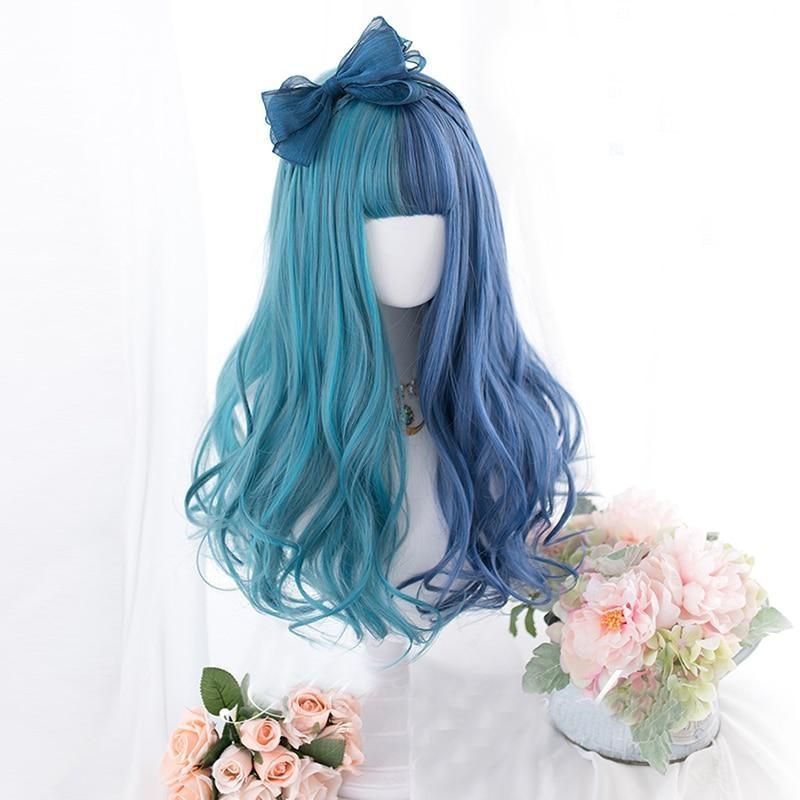 Split Blue Lolita Wig