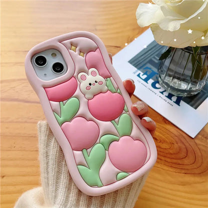 Spring Tulip Bunny iPhone Case