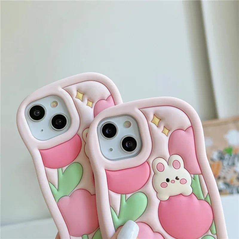 Spring Tulip Bunny iPhone Case