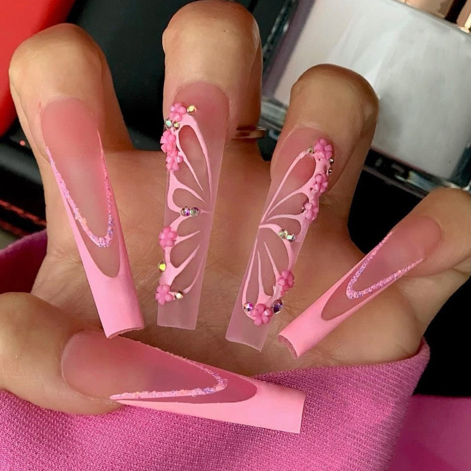 Square Shape Long Press On Nails