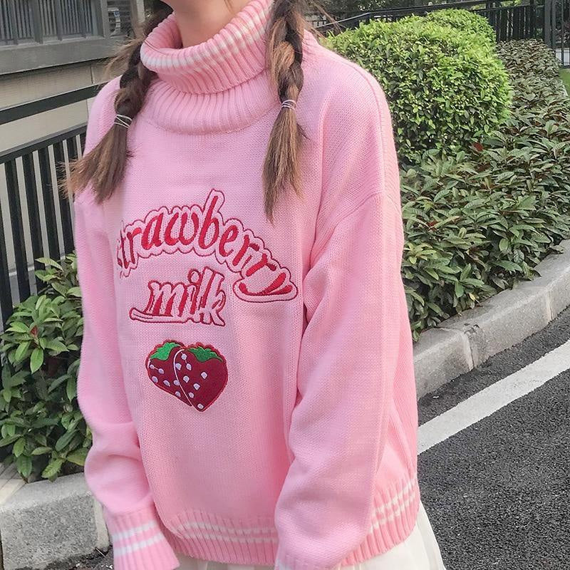 Strawberry Milk Knit Sweater