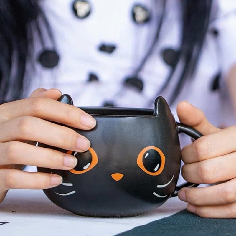 Trick or Treat Black Cat Mug