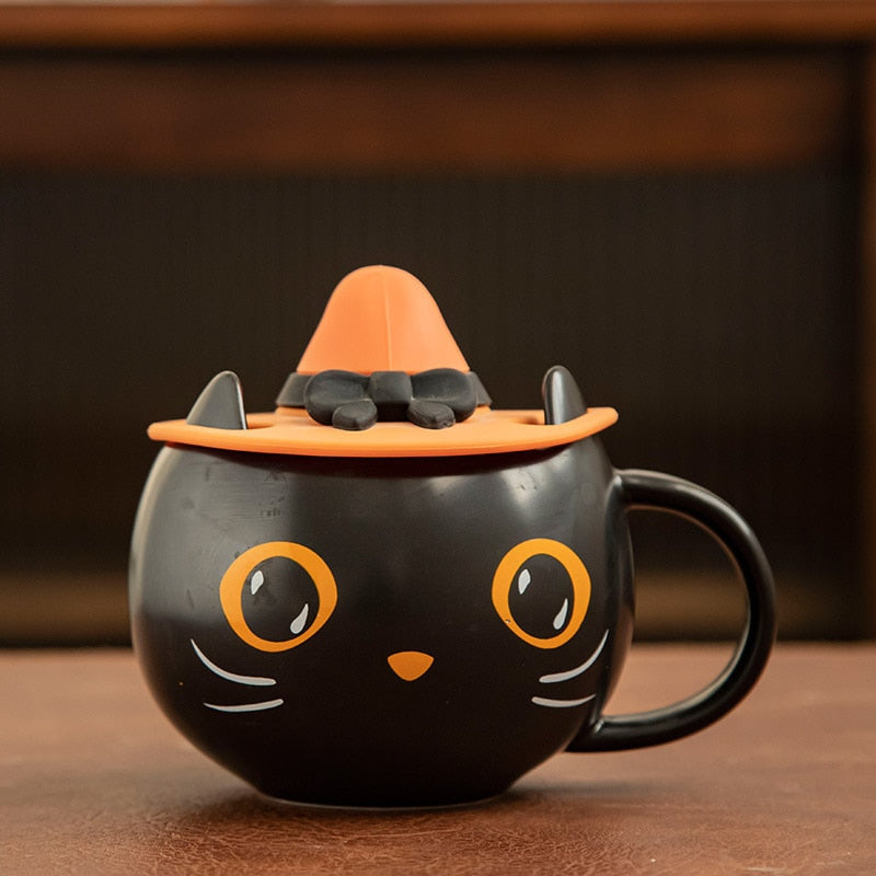 Trick or Treat Black Cat Mug