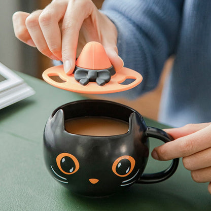 Trick or Treat Black Cat Mug